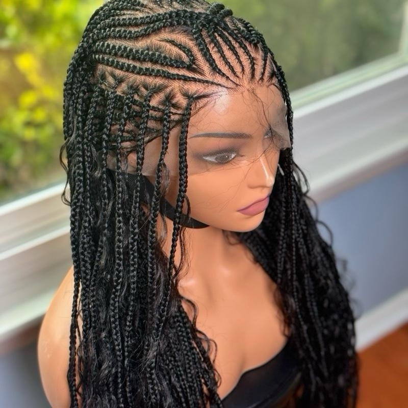 Fulani Web Boho Black Braided Wig Black Women | Braided Wig| Ready To Ship