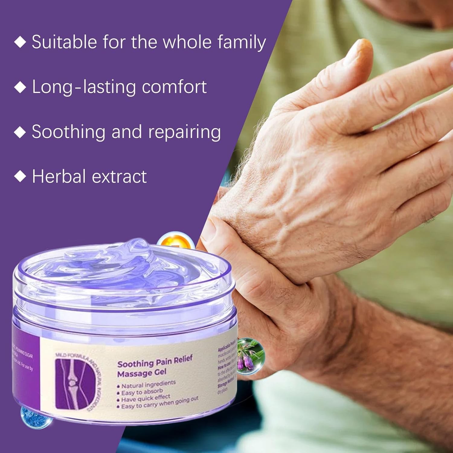 2PCS Joint Purple Gel, Purple Relief Soothing Massage Cream,Joint Activities