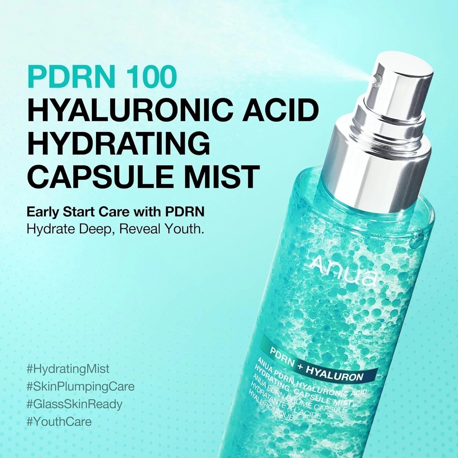 Anua PDRN Collagen Glow Facial Serum Spray,Hydrating Face Mist,Hyaluronic Acid