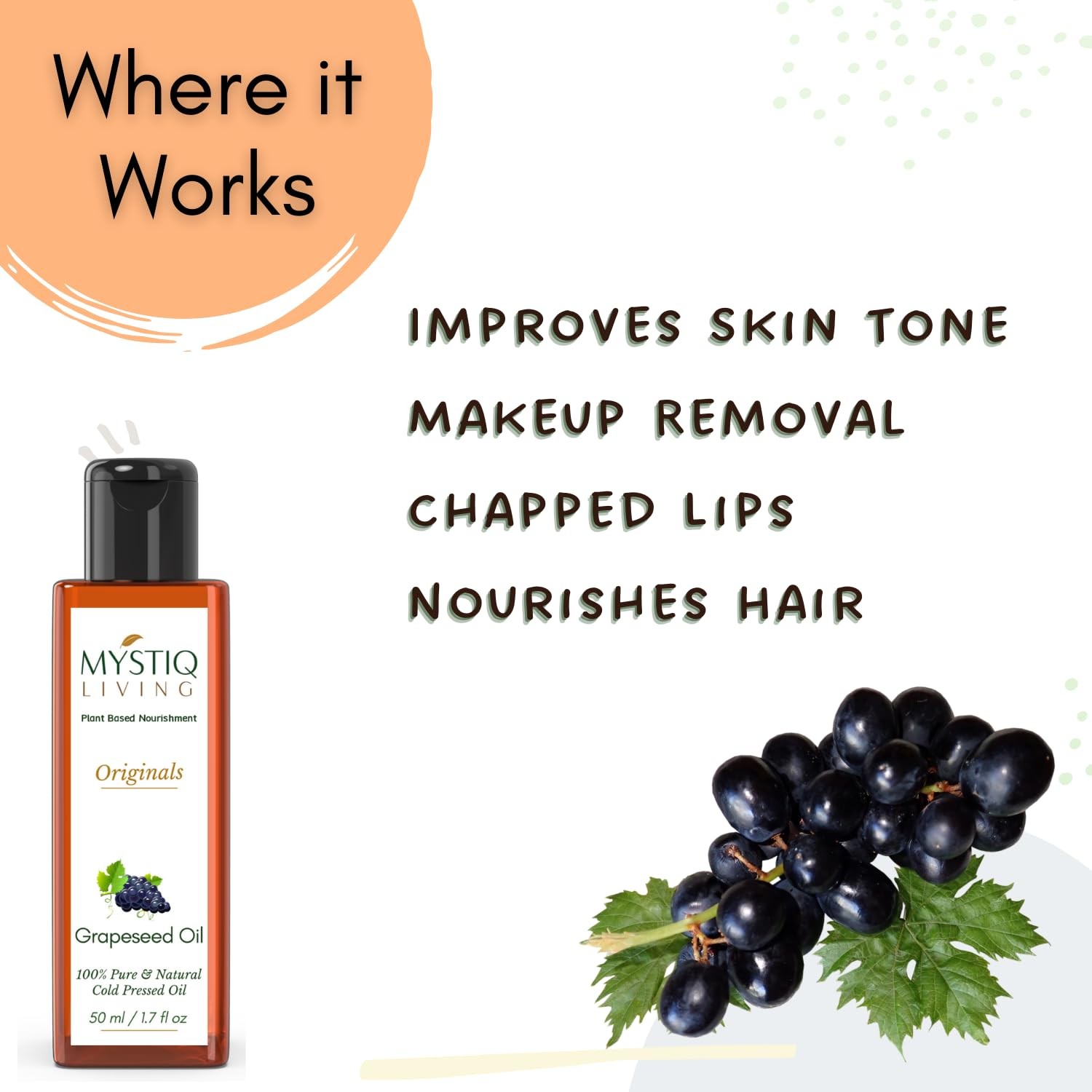 Mystiq Living Grapeseed Oil 50ml