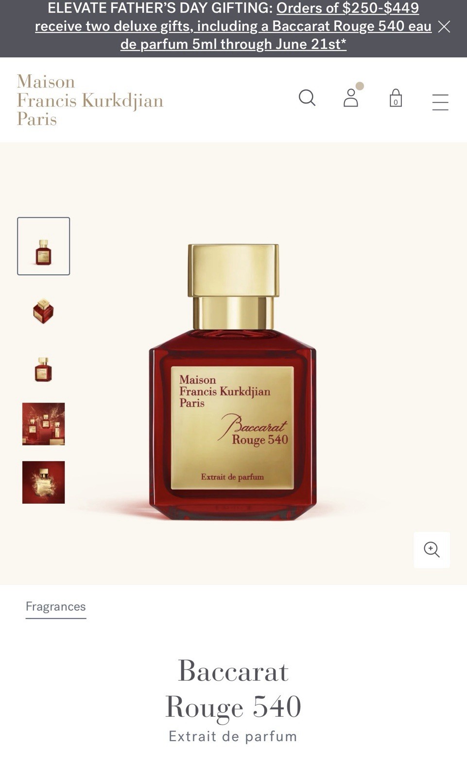 MFK 540 Extrait de Parfum Spray 2.4 oz