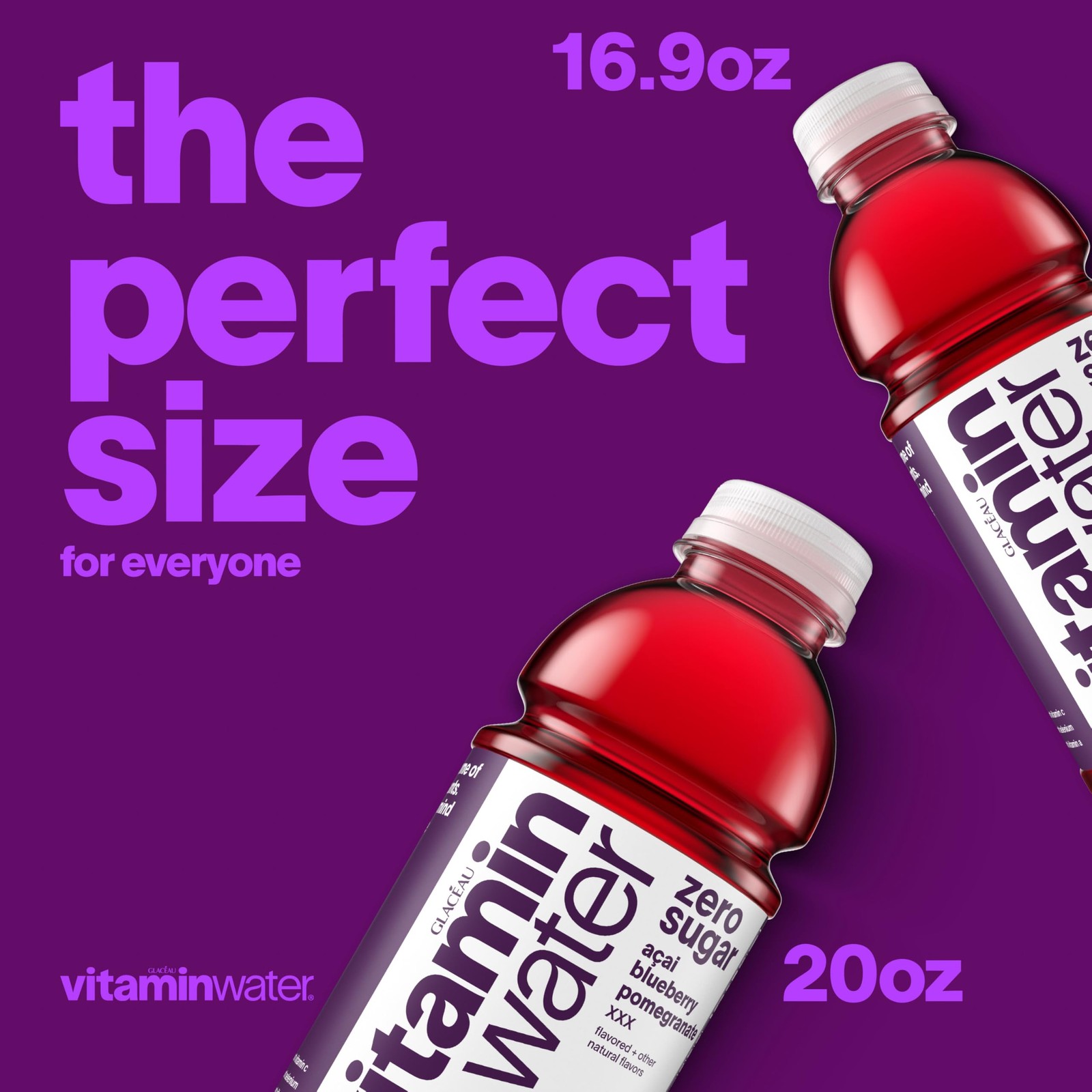 vitaminwater XXX Acai-Blueberry-Pomegranate Zero 20.05 Fl Oz (Pack of 12)