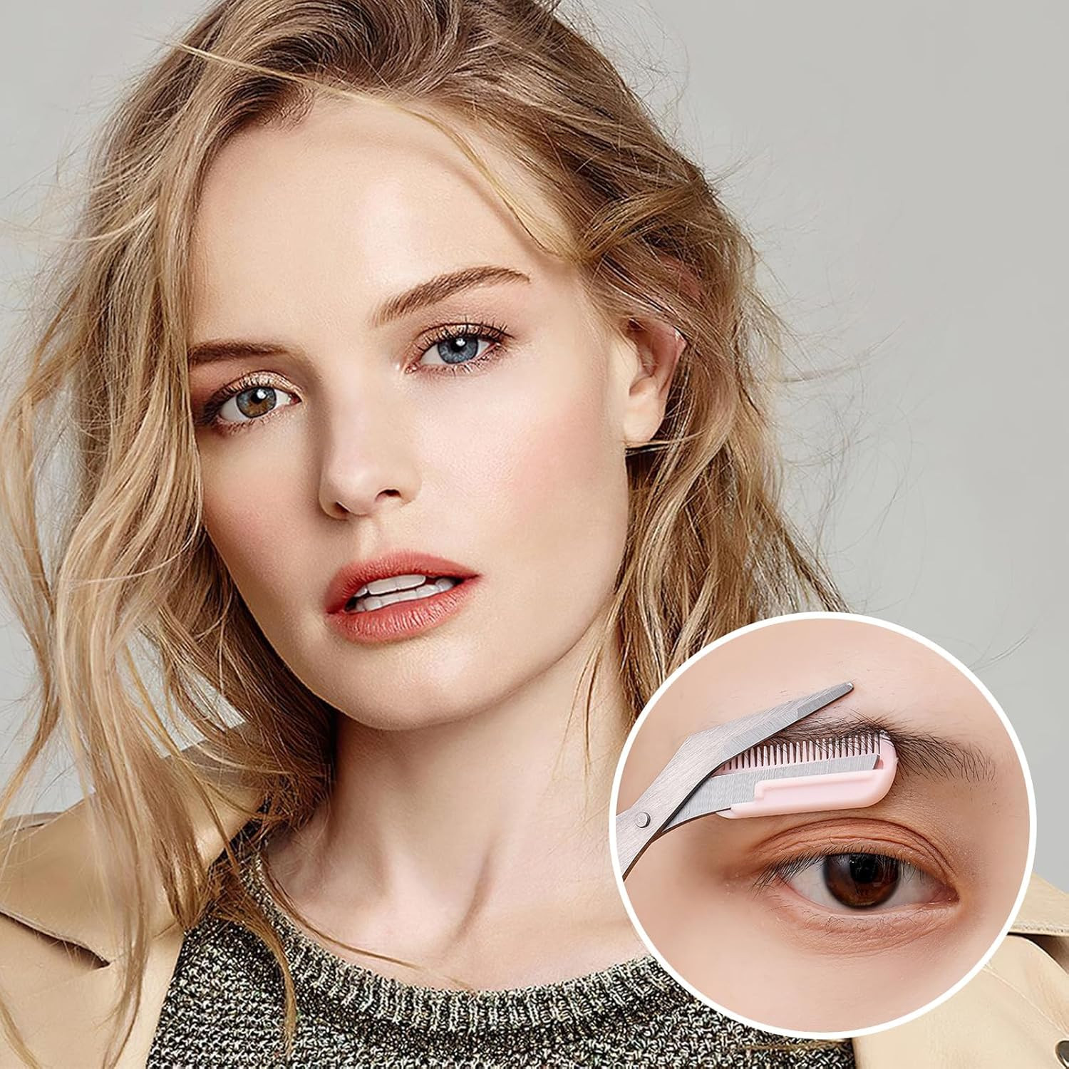 Eyebrow Trimmer Grooming Scissors Eyelash Thinning Shears Brow Shaping Tool Set