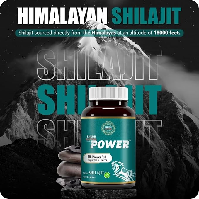 100% Pure Shilajit Power + 16 Herbs Extremely potent, High Performance 180 Cap
