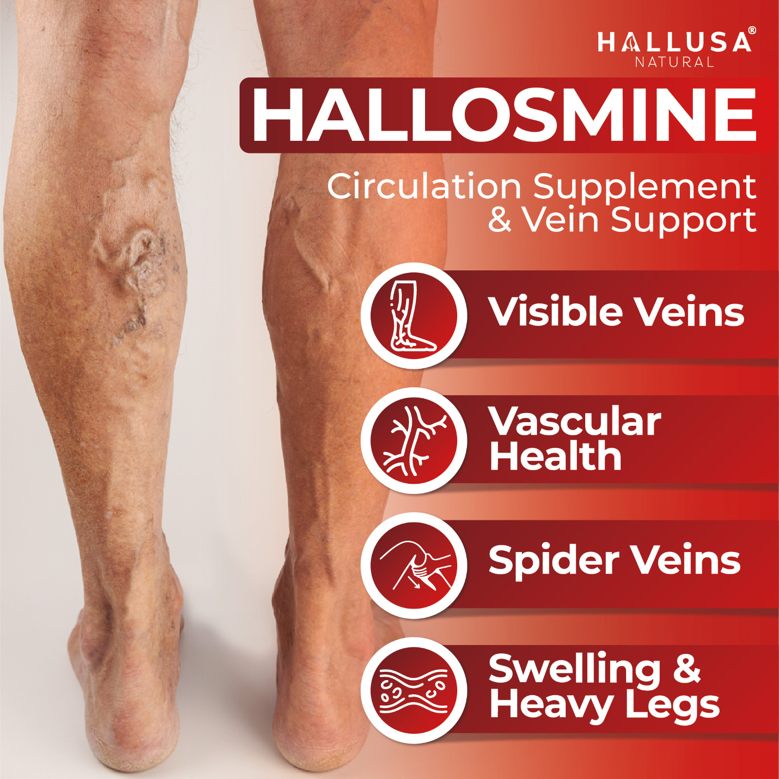 HALLOSMINE 300 Mg – Vascular Health & Vein Support – Diosmin Circulation 60 Cap