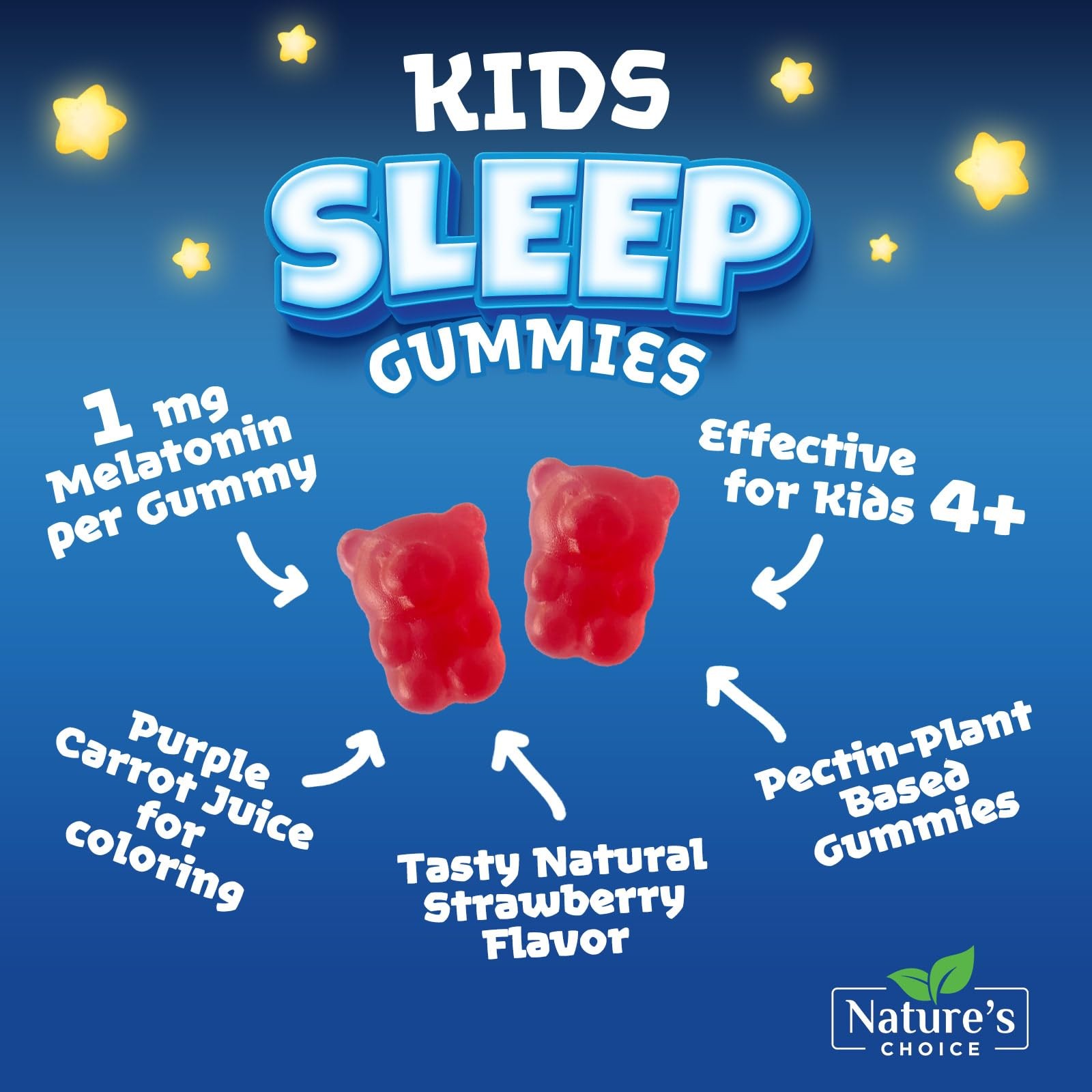 Kids Melatonin Gummies – 2mg Per Serving – 60 Count (Pack of 1)