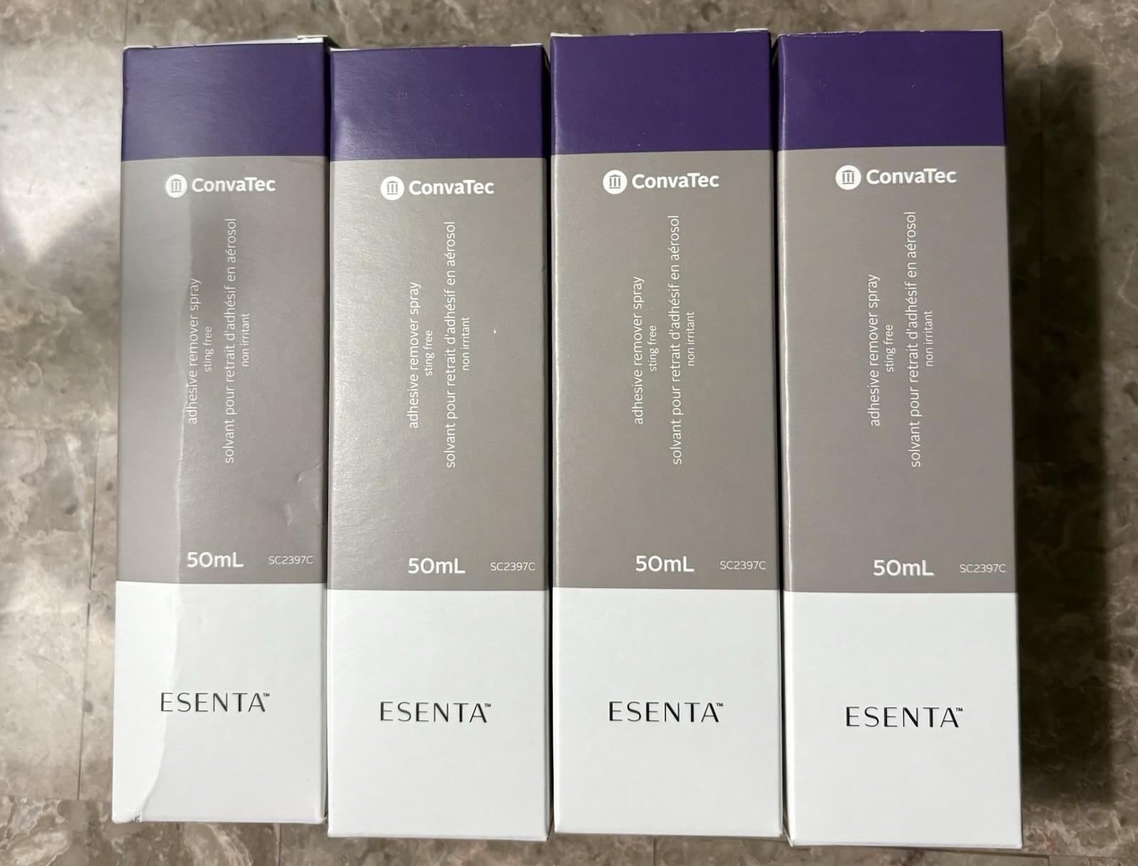 4 X ConvaTec 423289 ESENTA 50ml Adhesive Remover Spray STING FREE Exp 2029/9