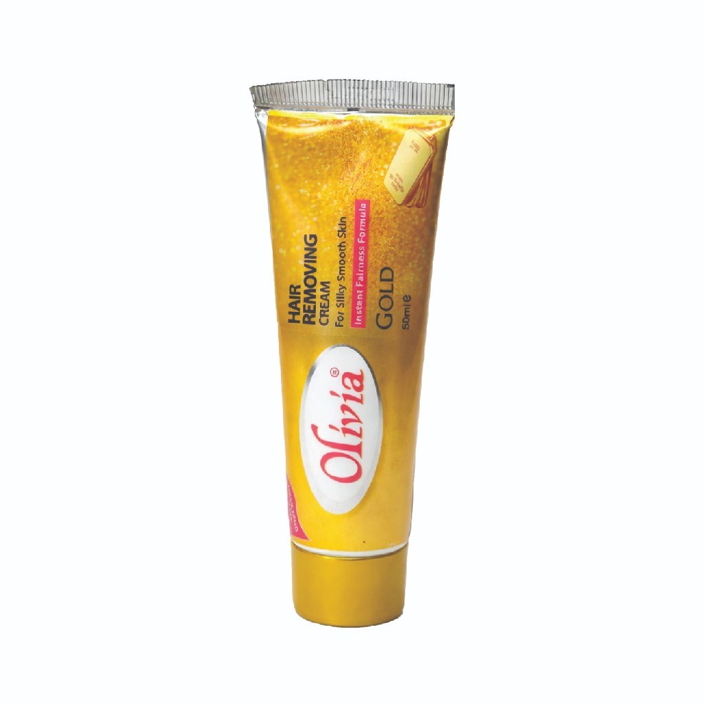 Pack of 12 Olivia Gold Hair Removal Cream 50ml Pain-Free Smooth Skin Care