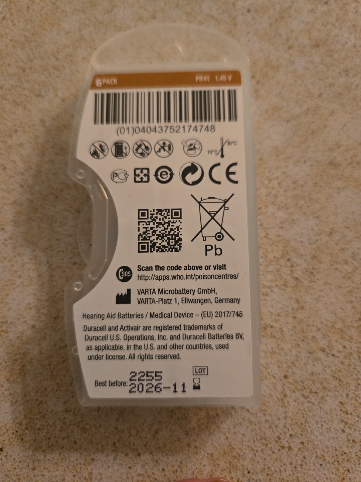 57 Duracell Activair Hearing Aid Batteries Size 312 Best By 11/26