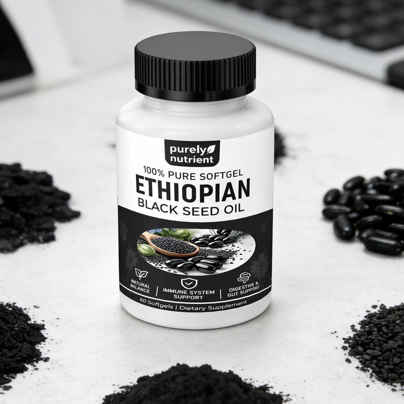 5 PACK Ethiopian Black Seed Oil Softgels 4.64% Thymoquinone Gluten-Free US STOCK