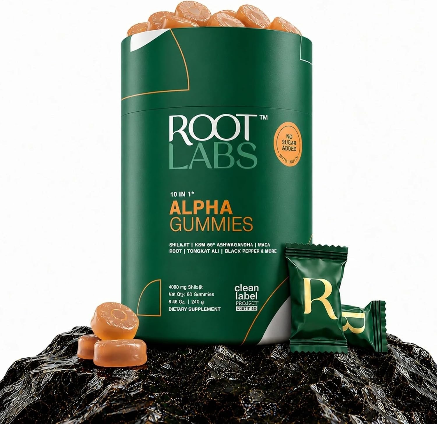 Root Labs Alpha Gummies, 4000mg Shilajit, 10-in-1 Blend, 60 Count