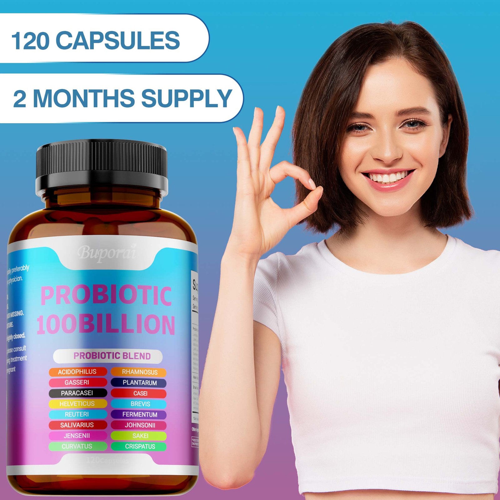 Probiotics 100Billion 120pcs-Supports Digestion and Absorption,Intestinal Health