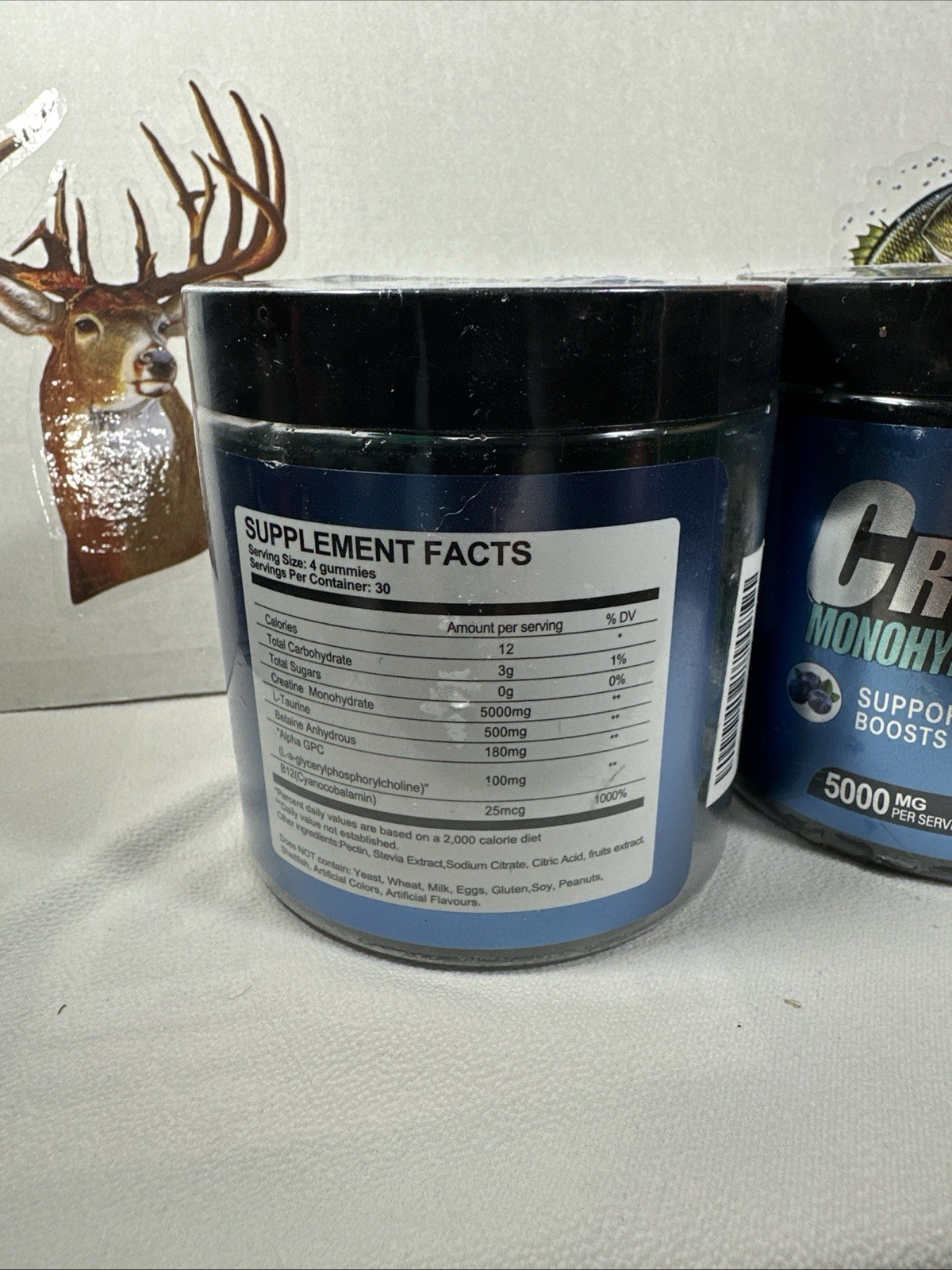 Creatine Monohydrate Gummies (2 PACK) 120ct Blueberry 5000mg Per Serving 3/27