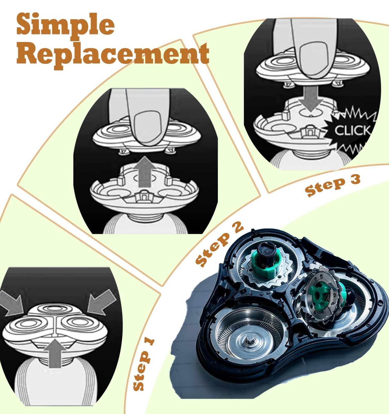 Replacement Shaving Head for Philips Norelco SensoTouch 2D 1100 Series – Precisi