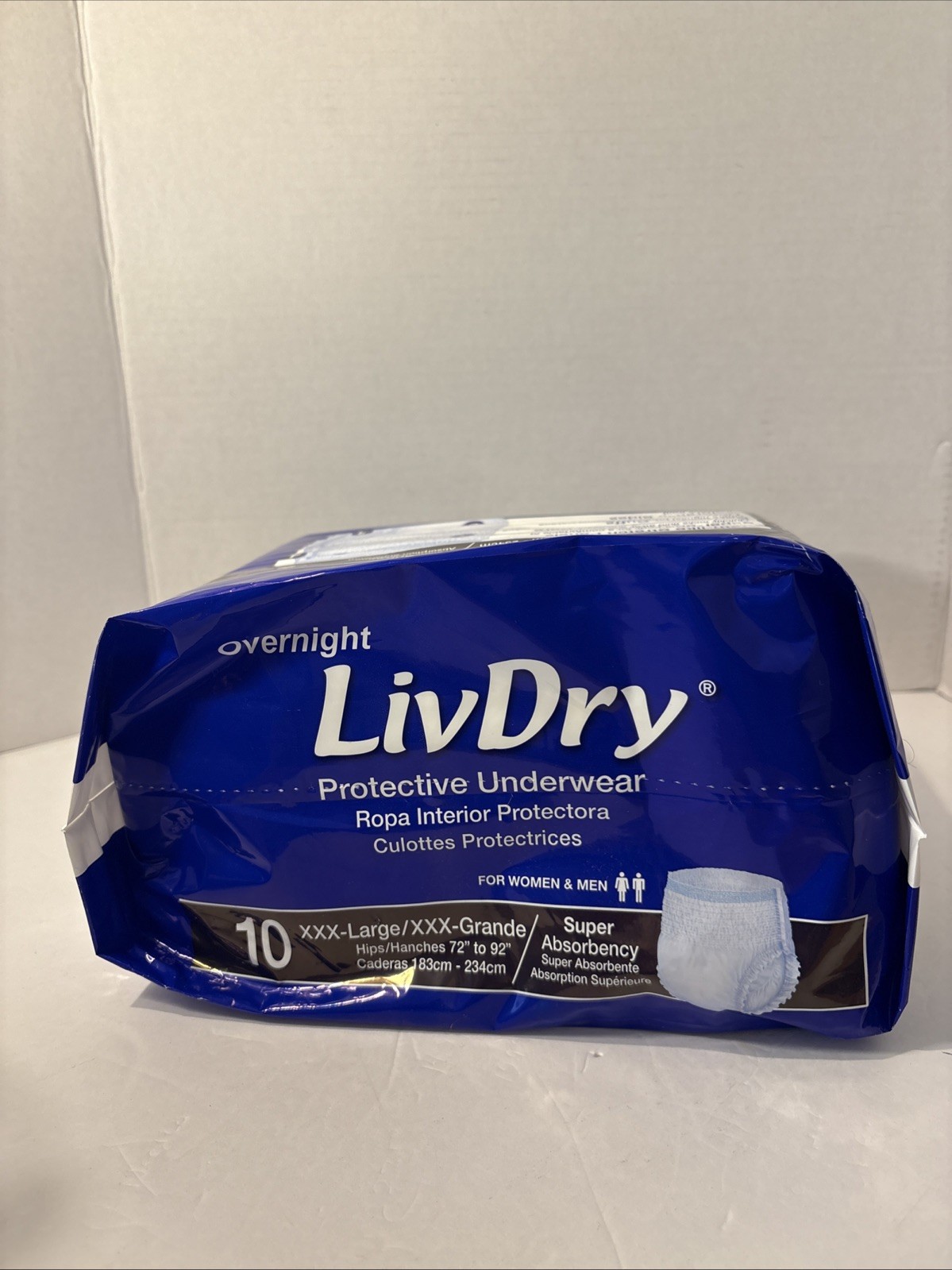 LivDry Protective Underwear, Overnight Super Absorbency XXX-Large Unisex (10)