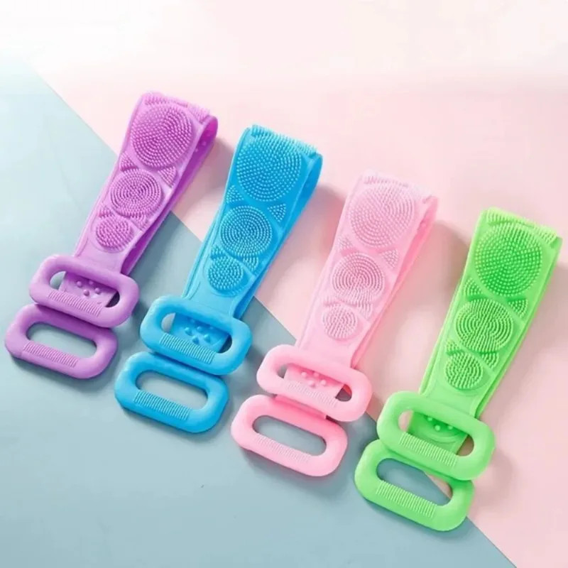 Silicone Body Back Scrubber Double Side Bathing Brush For Skin Deep Cleaning