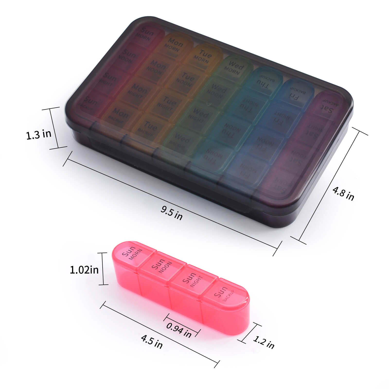 1x Weekly Pill Box Organizer 4 Times a Day 7 day Organizer Case Medicine Storage