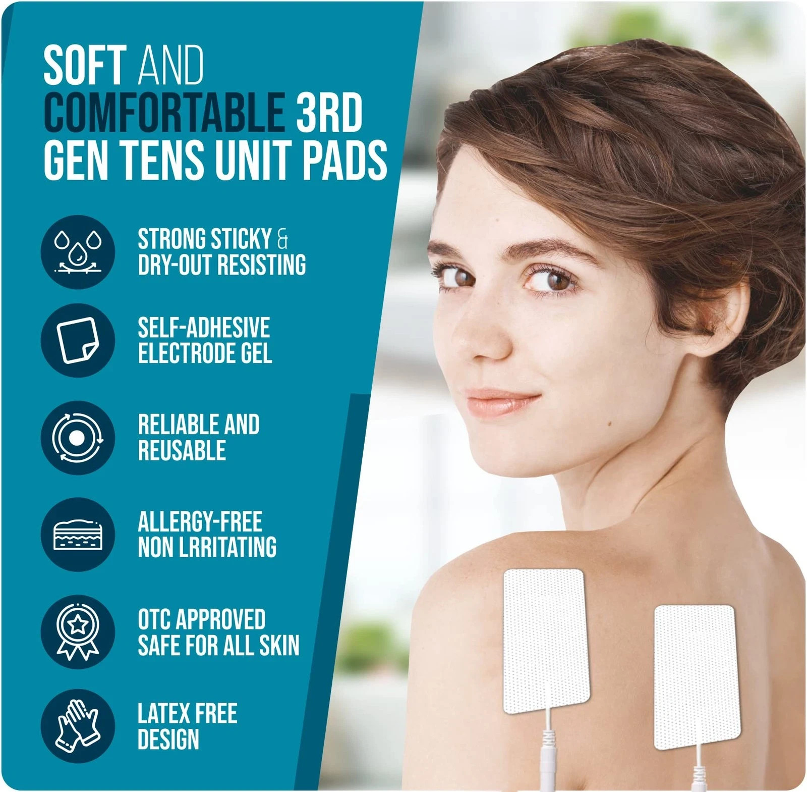 TENS Unit 2×4 Electrode Pads EMS Massage Pain Relief Muscle Stimulator 7000 3000