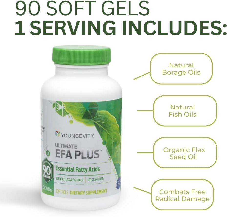 Youngevity Ultimate EFA Plus – Essential Fatty Acids, 90 Soft Gels – 2 Pack