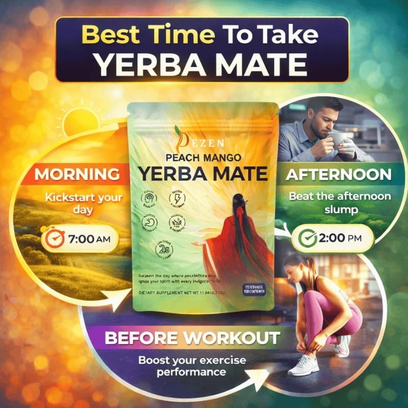 Yerba Mate Tea Powder Drink Mix Peach Mango | Weight Loss & Metabolism Support
