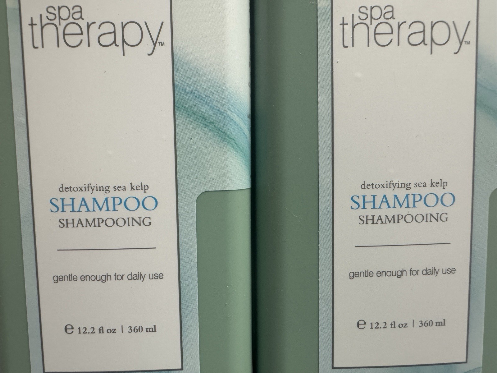 2 PACK Spa Therapy SHAMPOO Detoxifying Sea Kelp 12.2oz 360mL Pump Dovelok Bottle