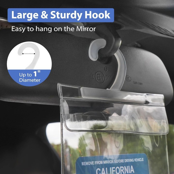 2x Handicap Placard Holder Disabled Parking Permit Protector Mirror Sleeve Hang