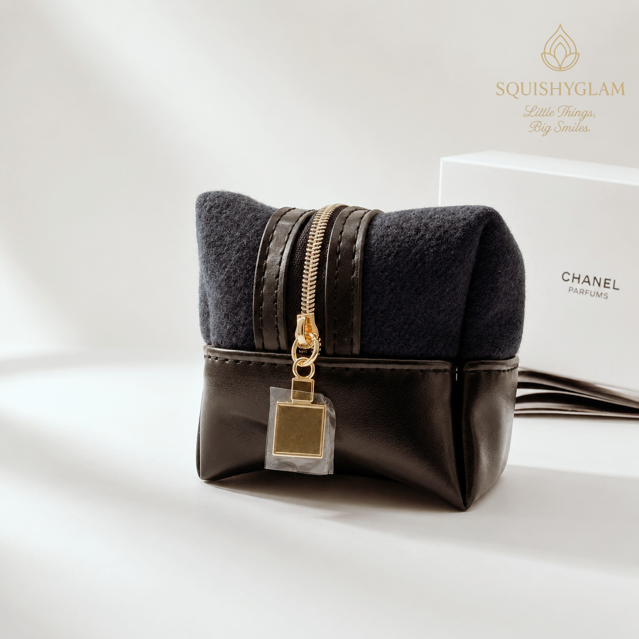 Bleu De Chanel Parfums VIP Toiletry Dopp Kit Navy Gold Zipper GWP New