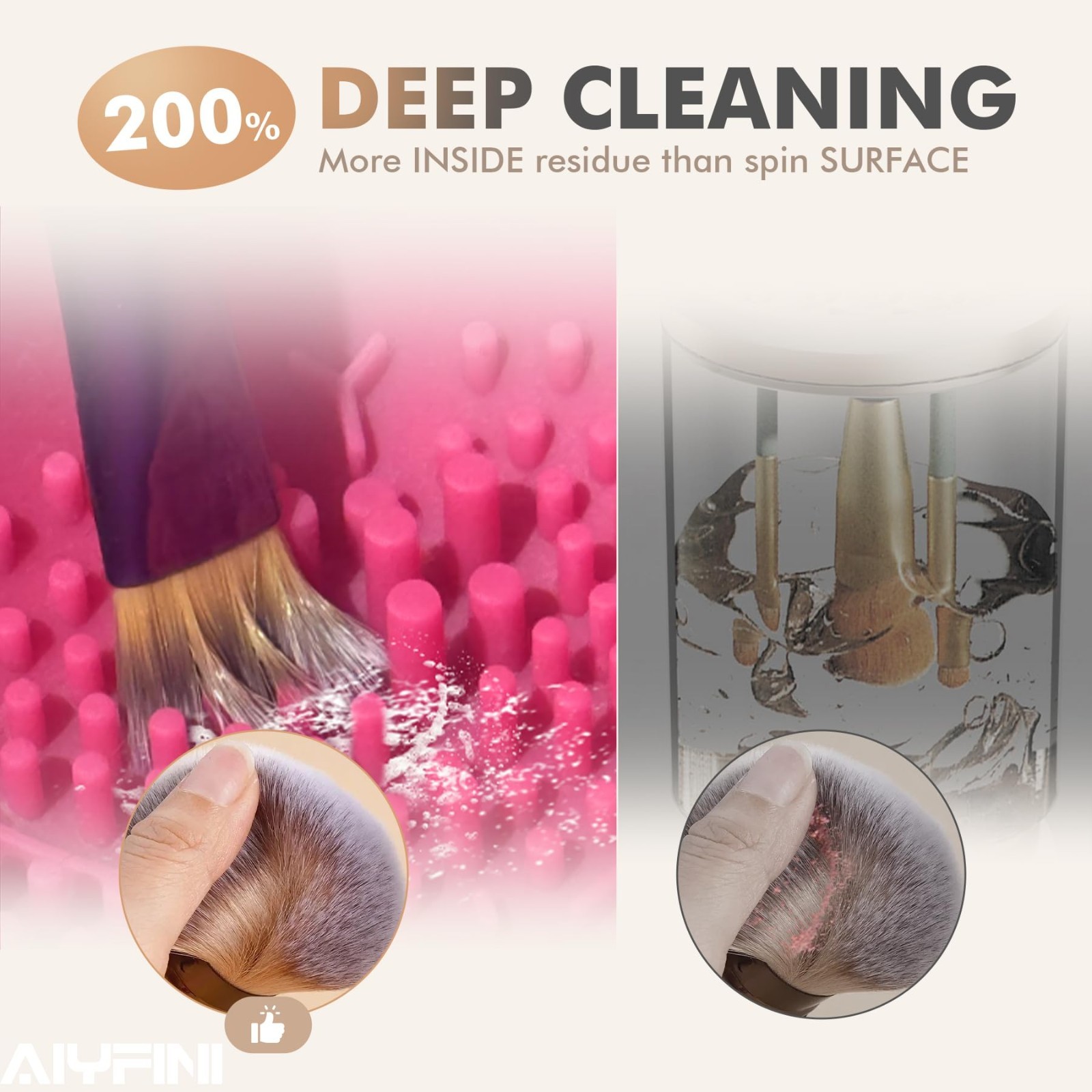 Electric Makeup Brush Cleaner Machine – Fast, Portable Washer for Brushes & Spon