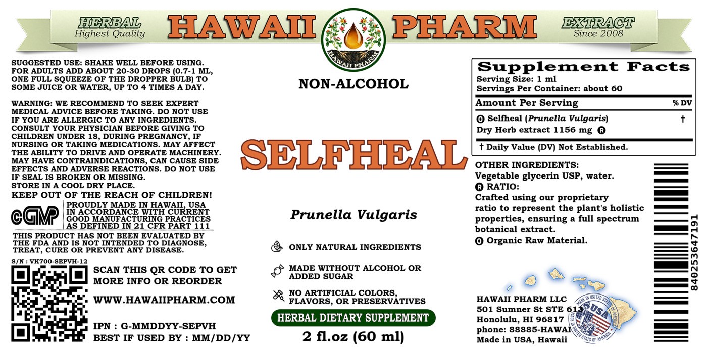 Selfheal Liquid Extract, Organic Selfheal (Prunella Vulgaris) Dried Herb Tinctur