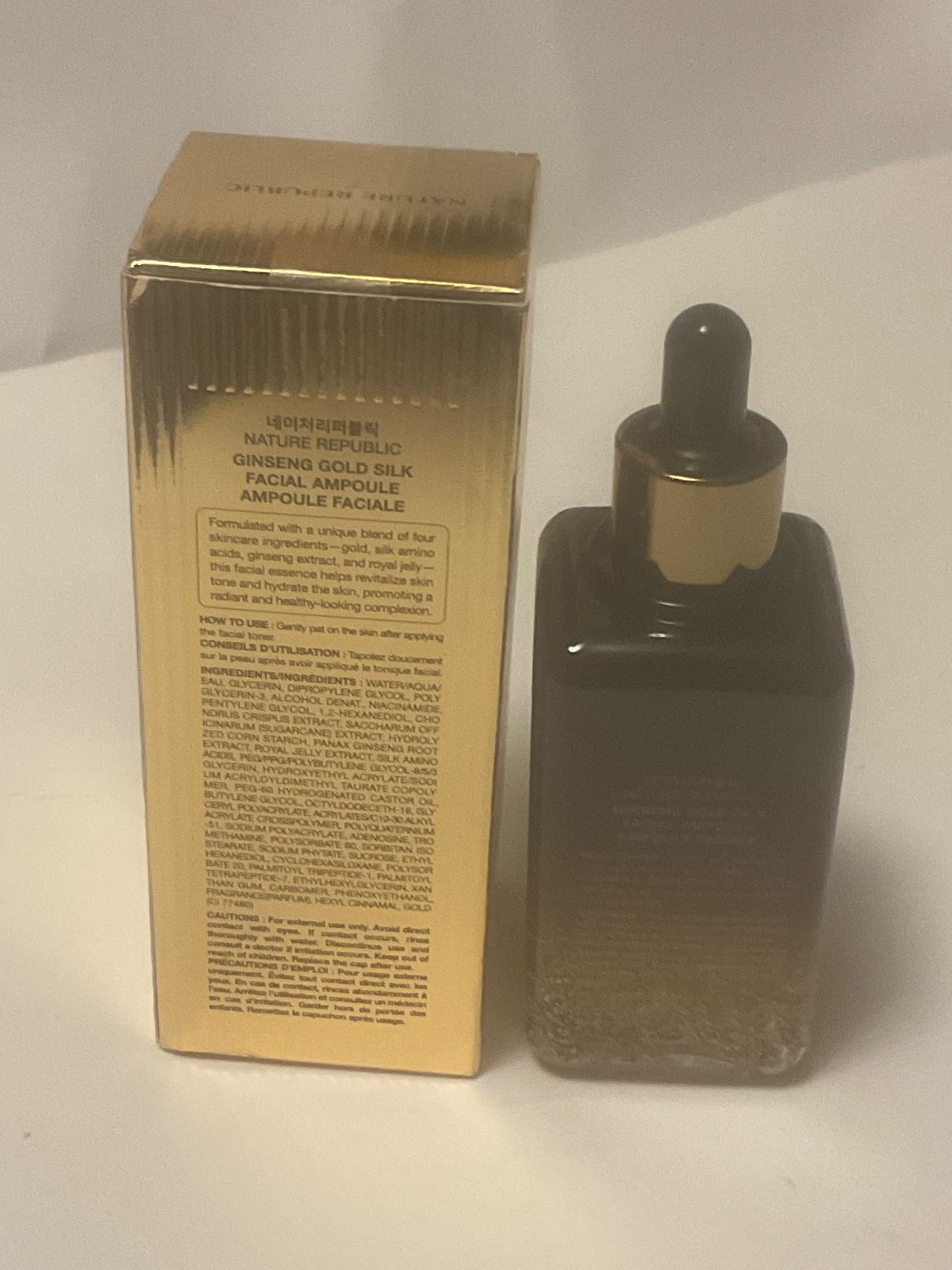 Nature Republic Ginseng Gold Silk Facial Ampoule Serum 3.38 fl oz – Exp 04/28