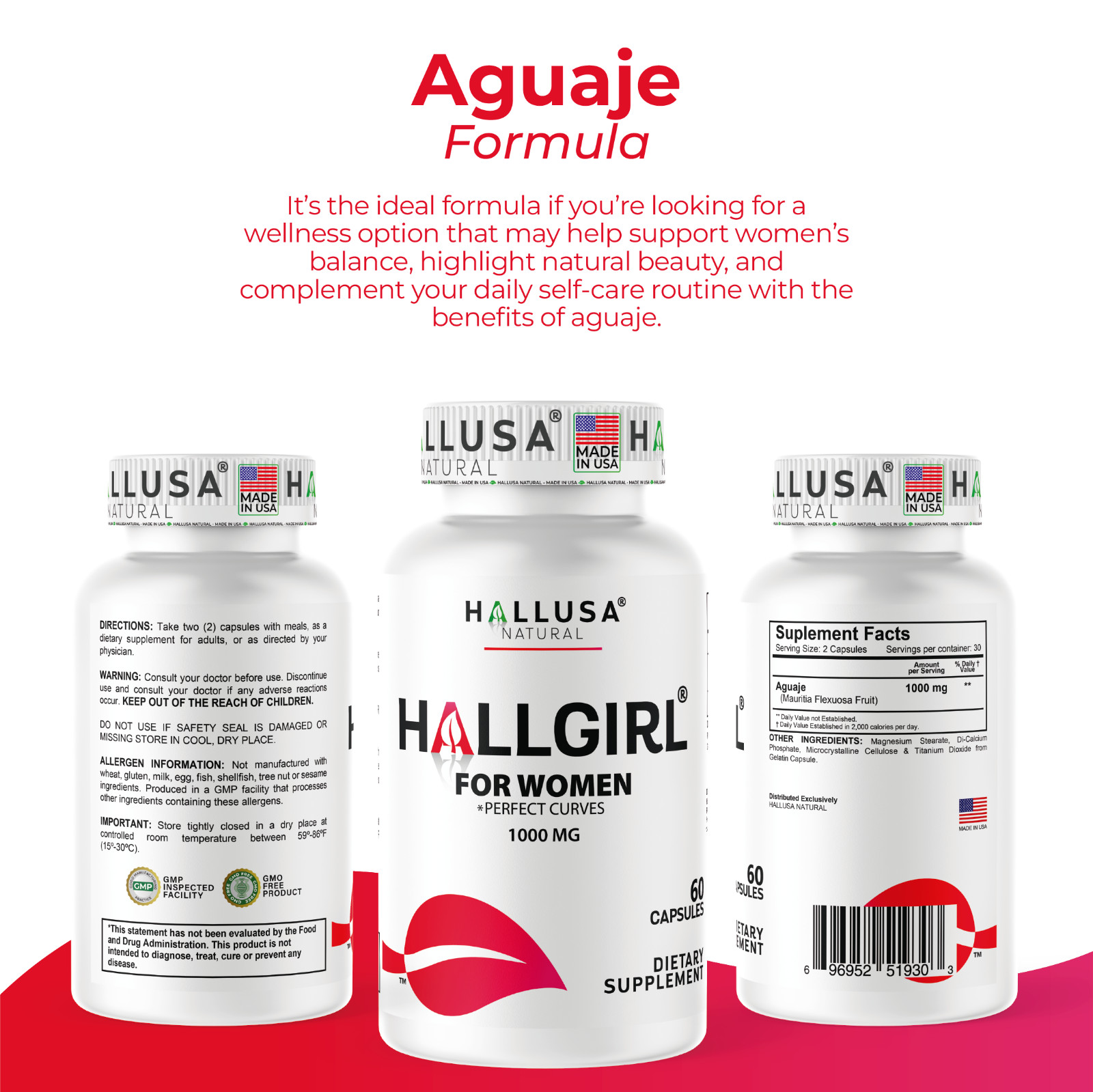 HALLADY 1000 mg – Aguaje Curves – Premium supplement for women 60 CAP