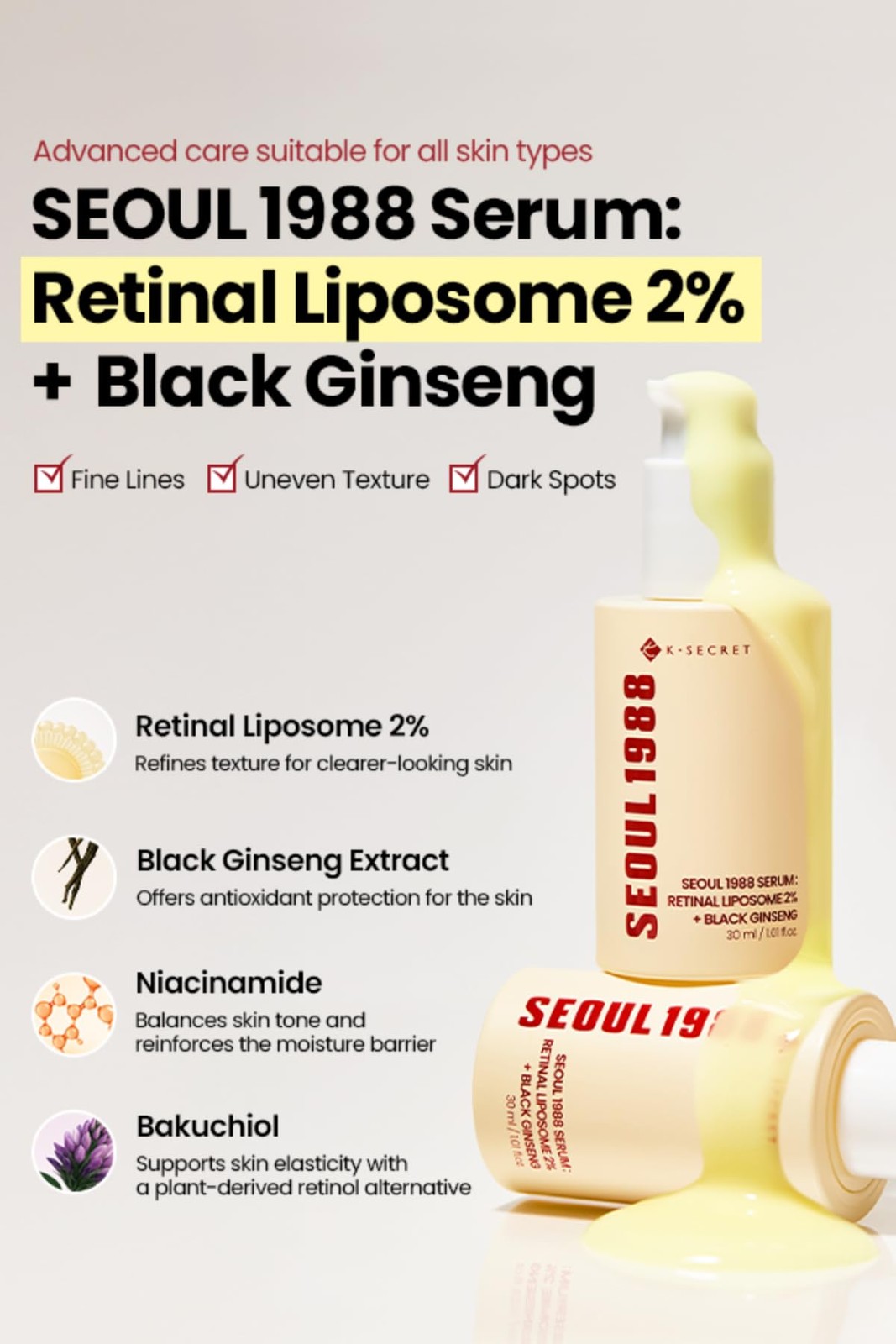 K-SECRET SEOUL 1988 Retinal Serum (30ml / 1.01 fl oz) | Formulated with 58%