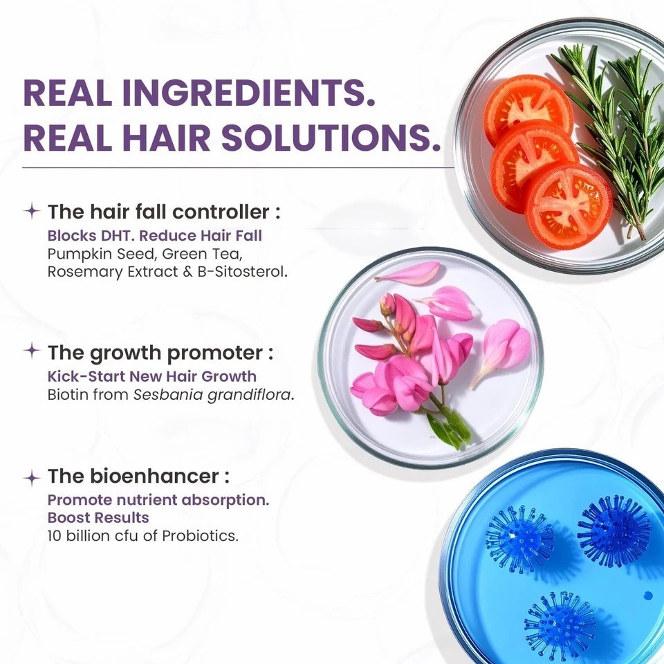 Hair Growth Capsule Biotin Supplement with DHT Blocker , Reduce Hair Fall