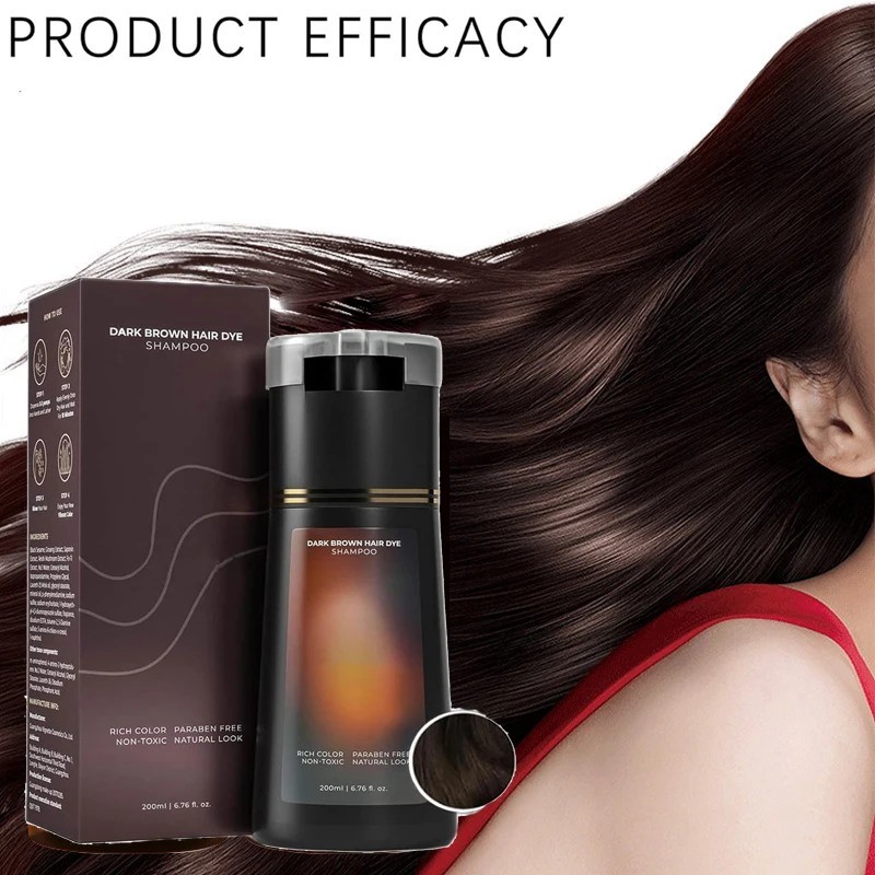 200ml Polar Hair Instant Dye Shampoo Hair Color Shampoo for Hair Natural Color