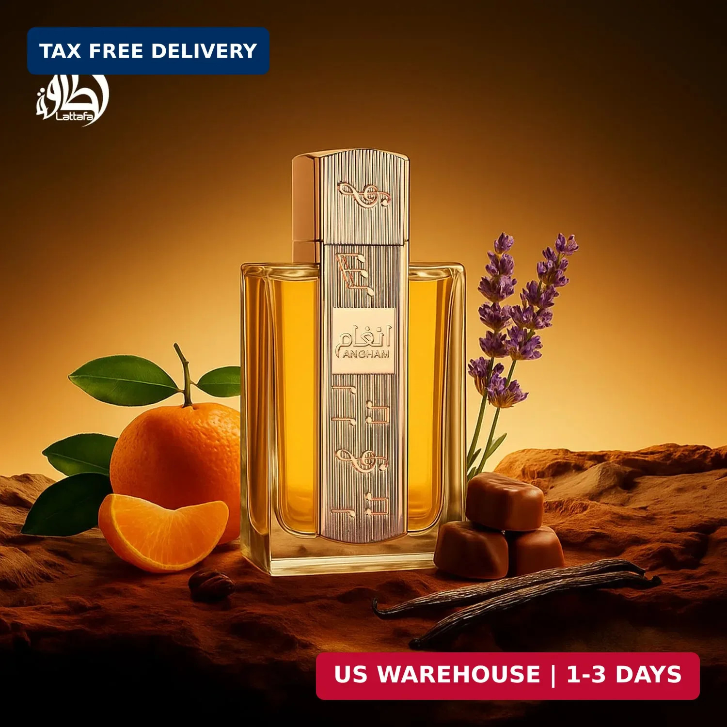 Lattafa Angham – Citrus, Lavender, Musk, Amber, Vanilla – Eau de Parfum Long-Las