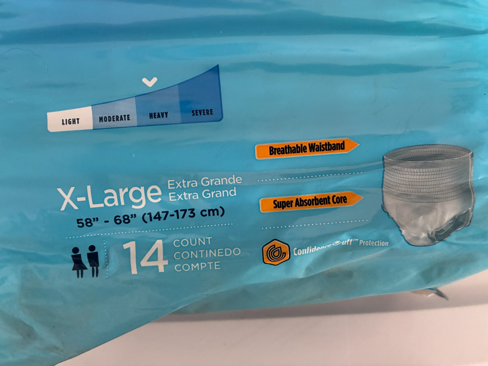 Attends Adult Unisex Diapers XL Overnight Advanced Underwear One Pack of 14