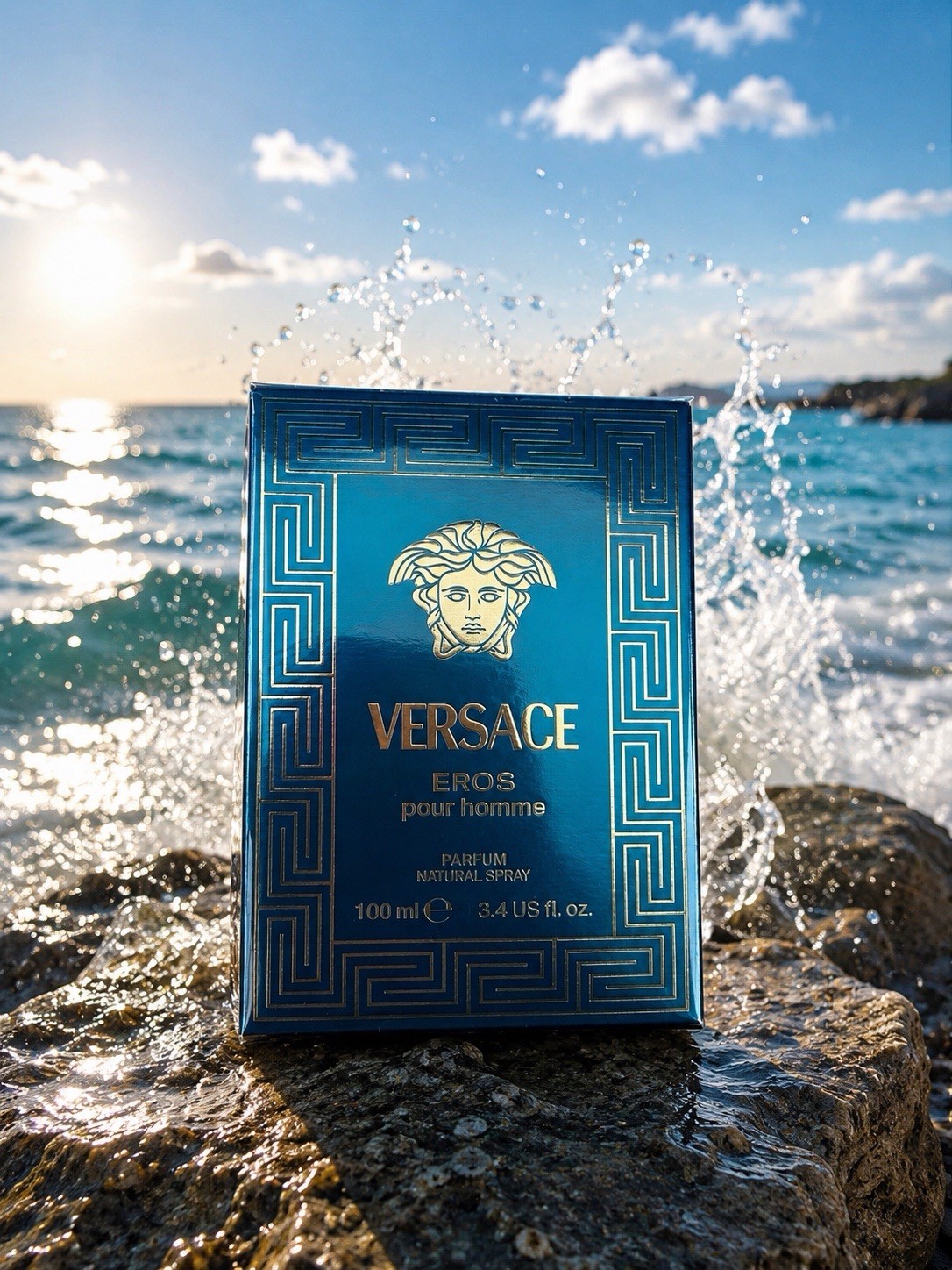Versace Eros pour homme Parfum Spray 3.4 US fl oz Regular Size