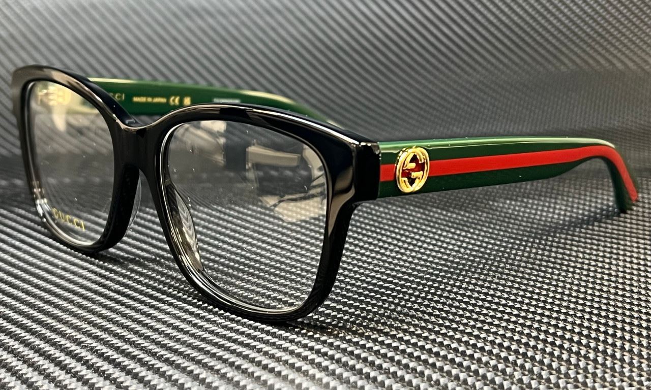 GUCCI GG0038ON 011 Black Green / Red Women’s 54 mm Eyeglasses