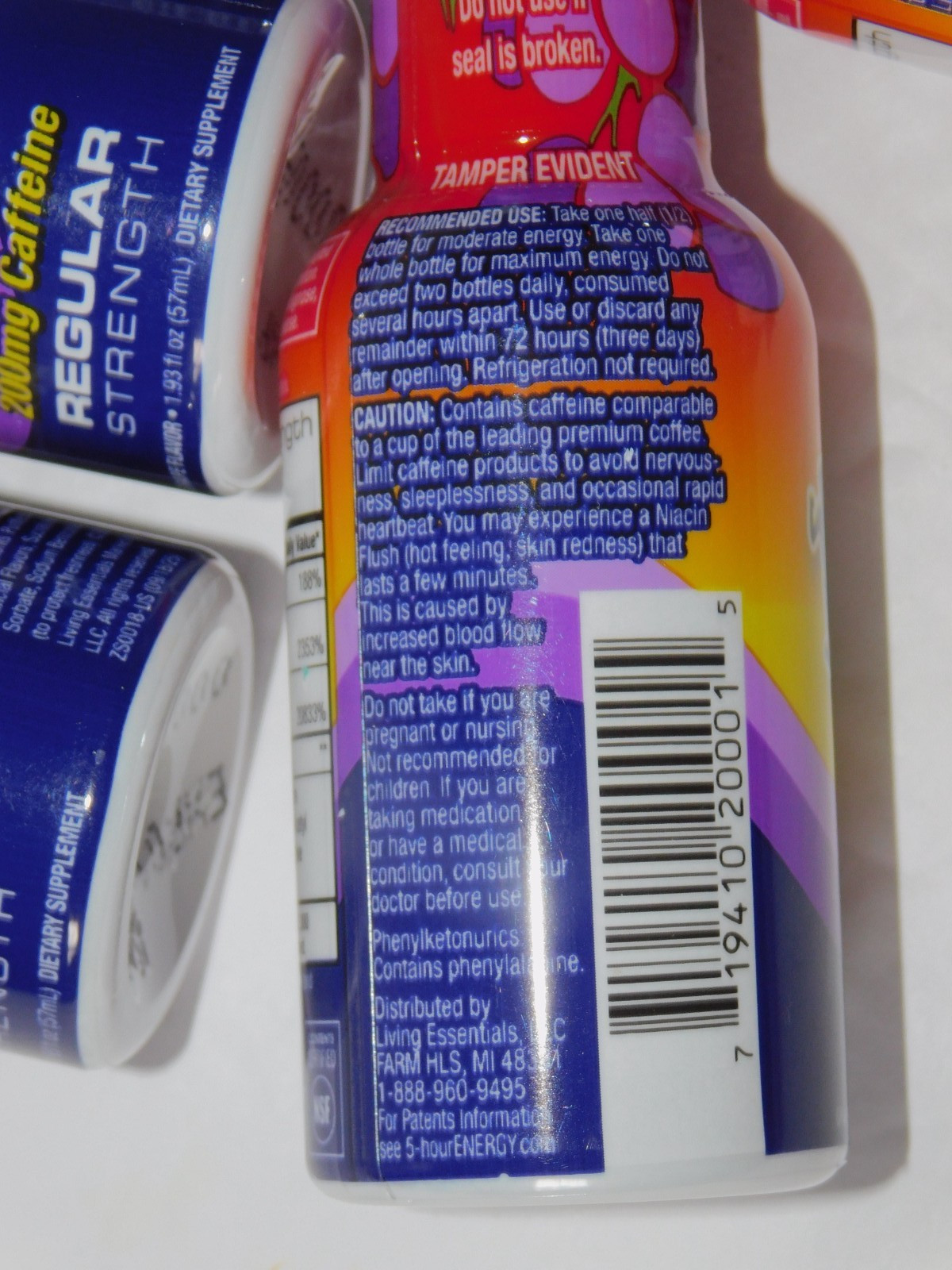 SIX 5-hour ENERGY Shot Regular Strength Grape 1.93 Ounce each Expires 01/28