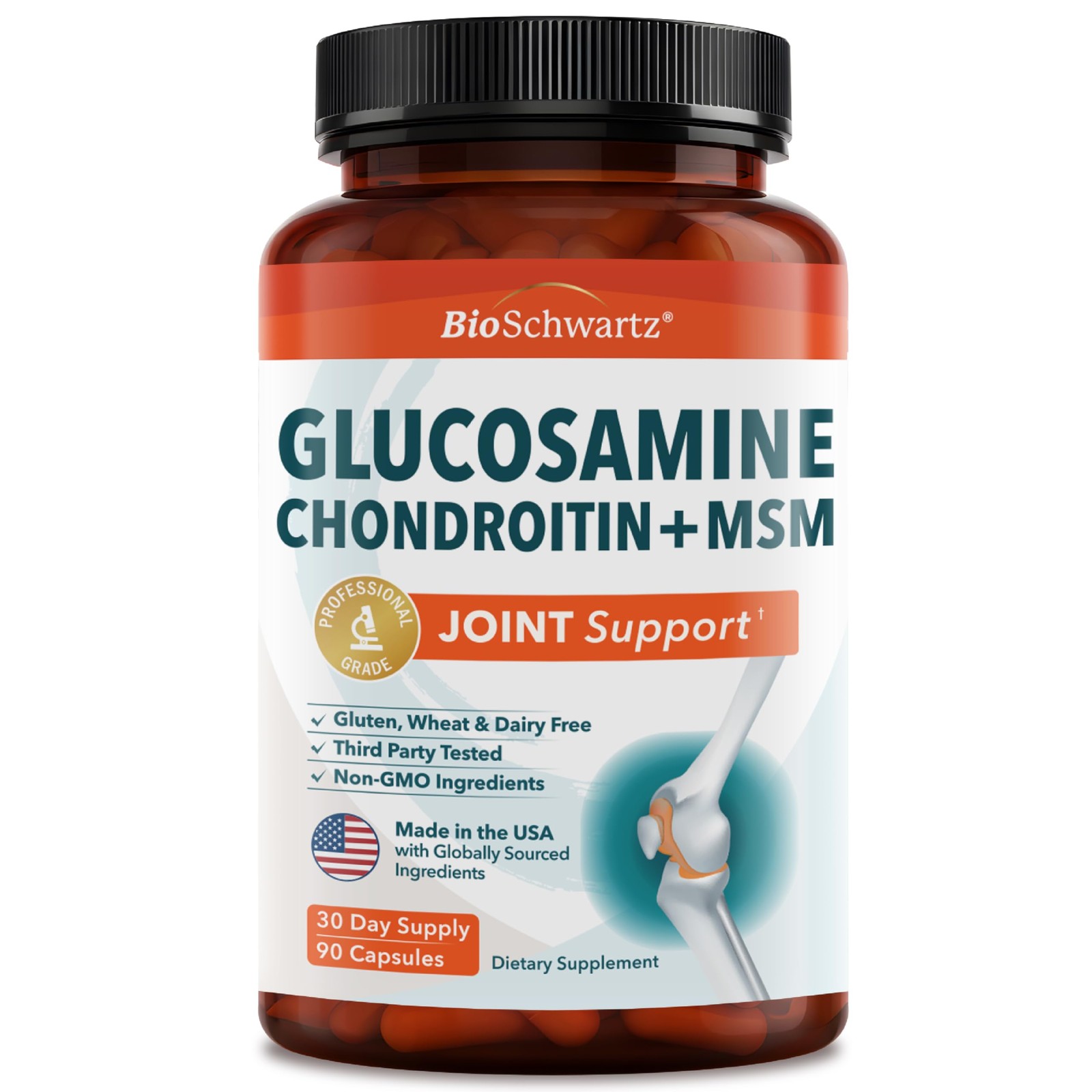 Glucosamine Chondroitin MSM Joint Support Supplement – 90 Count (Pack of 1)