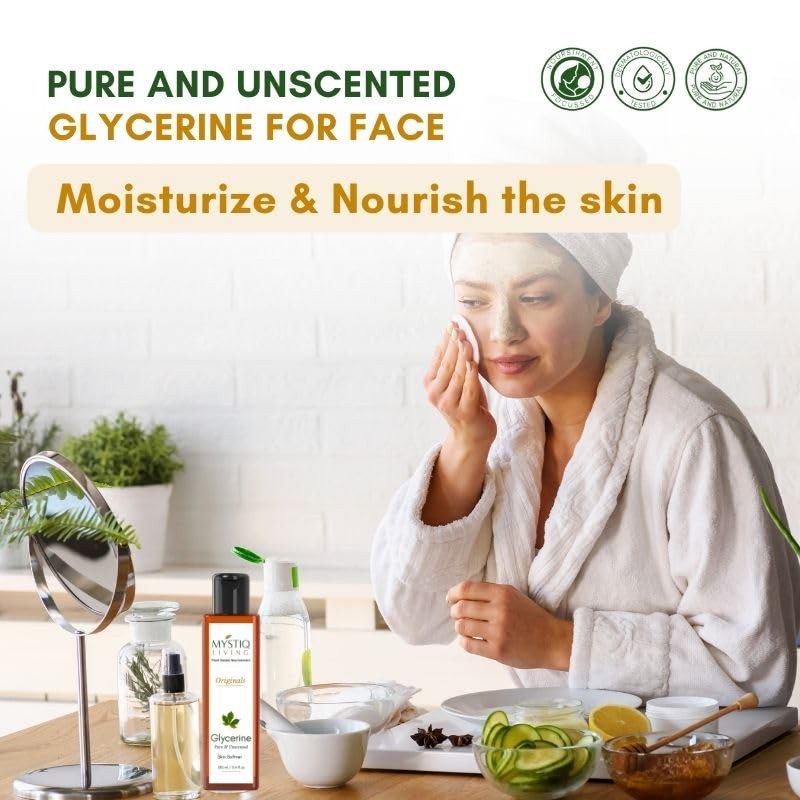 Mystiq Living Glycerine – Plant Based, Unscented, 2 Pack, 200 ML Total