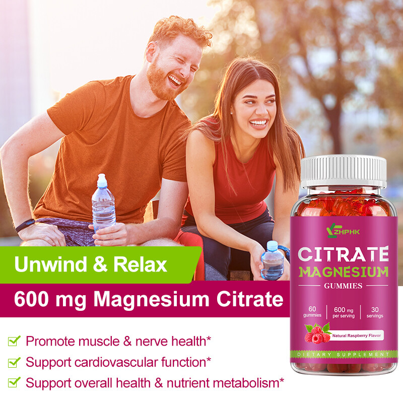 Magnesium Citrate Gummies 60-Count High Absorption 600mg per Serving Vegan Gummy