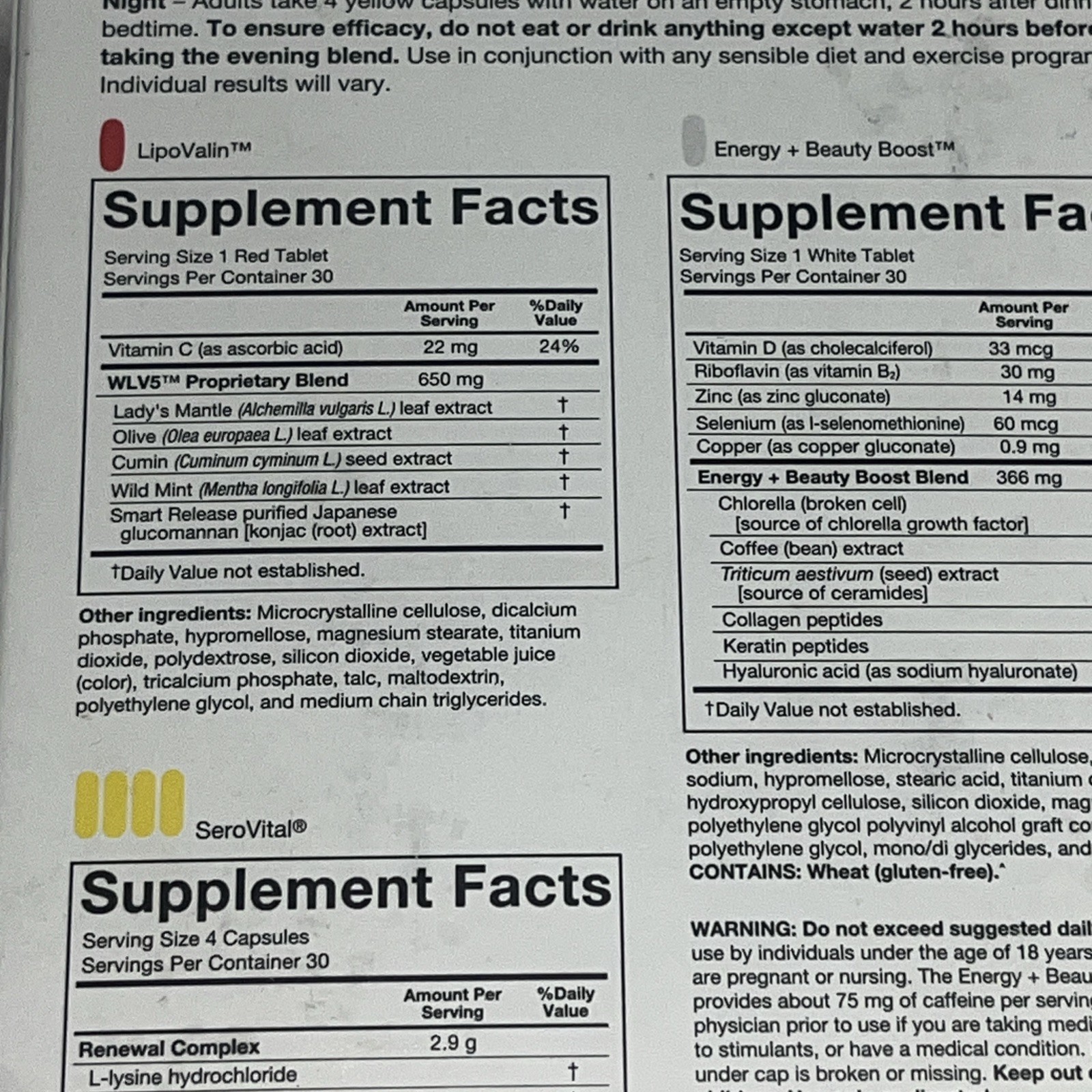 SeroVital Advanced Dietary Supplement 120 Capsules + 60 Tablets