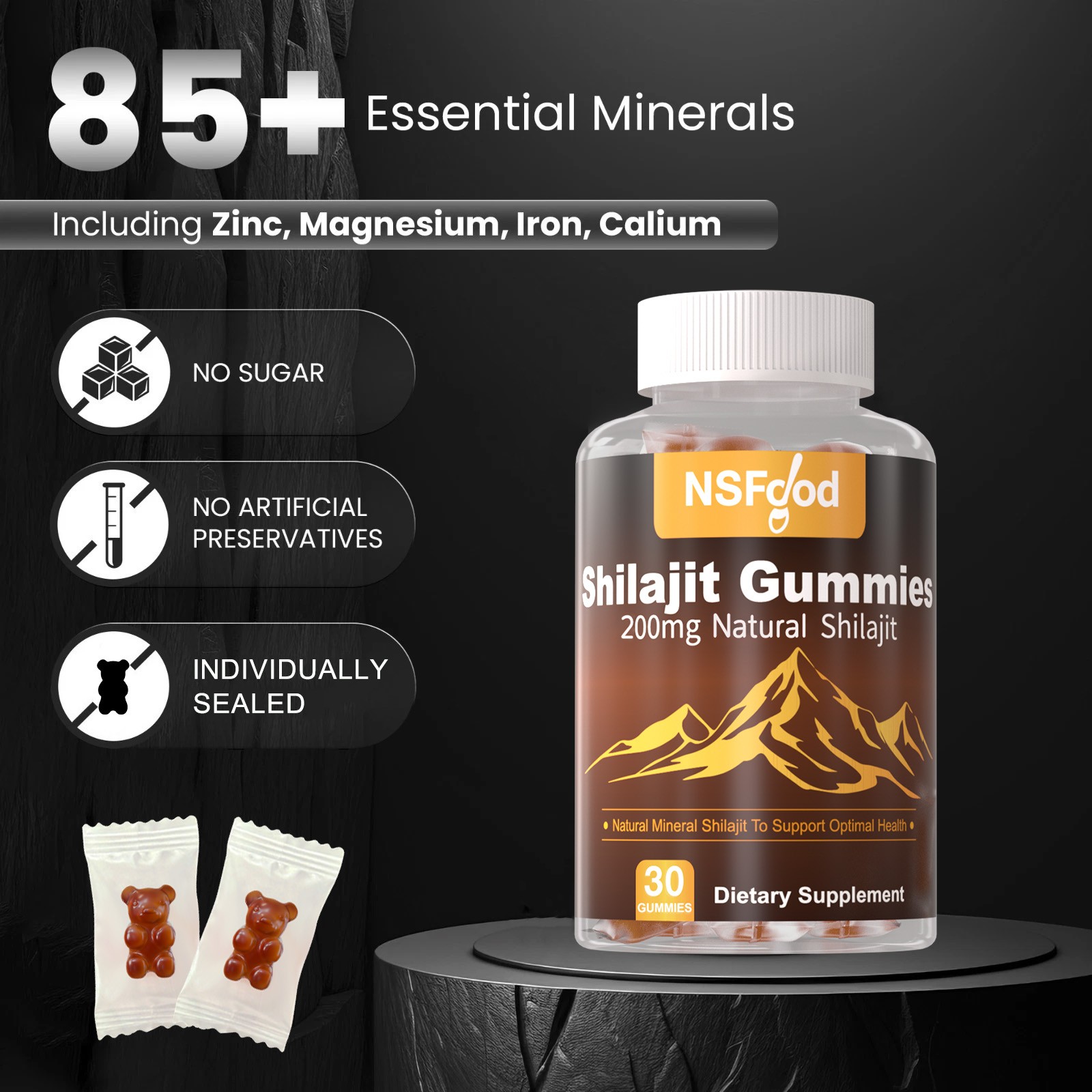 Pure 100% Himalayan Shilajit Gummies | Shilajit Resin Supplement | Energy Boost