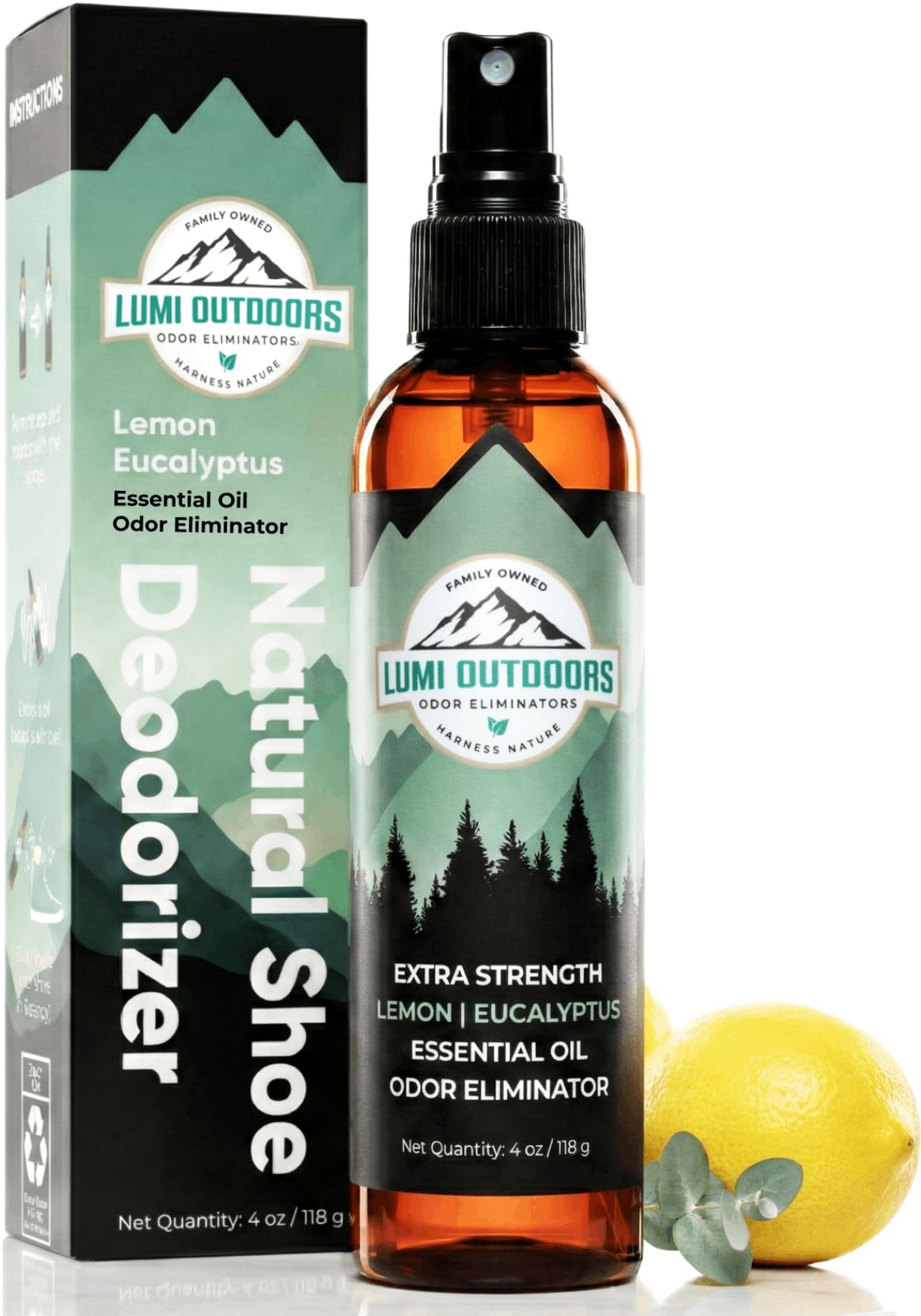 Lumi Outdoors Natural Shoe Deodorizer Spray – Odor 4 Fl Oz (Pack of 1)