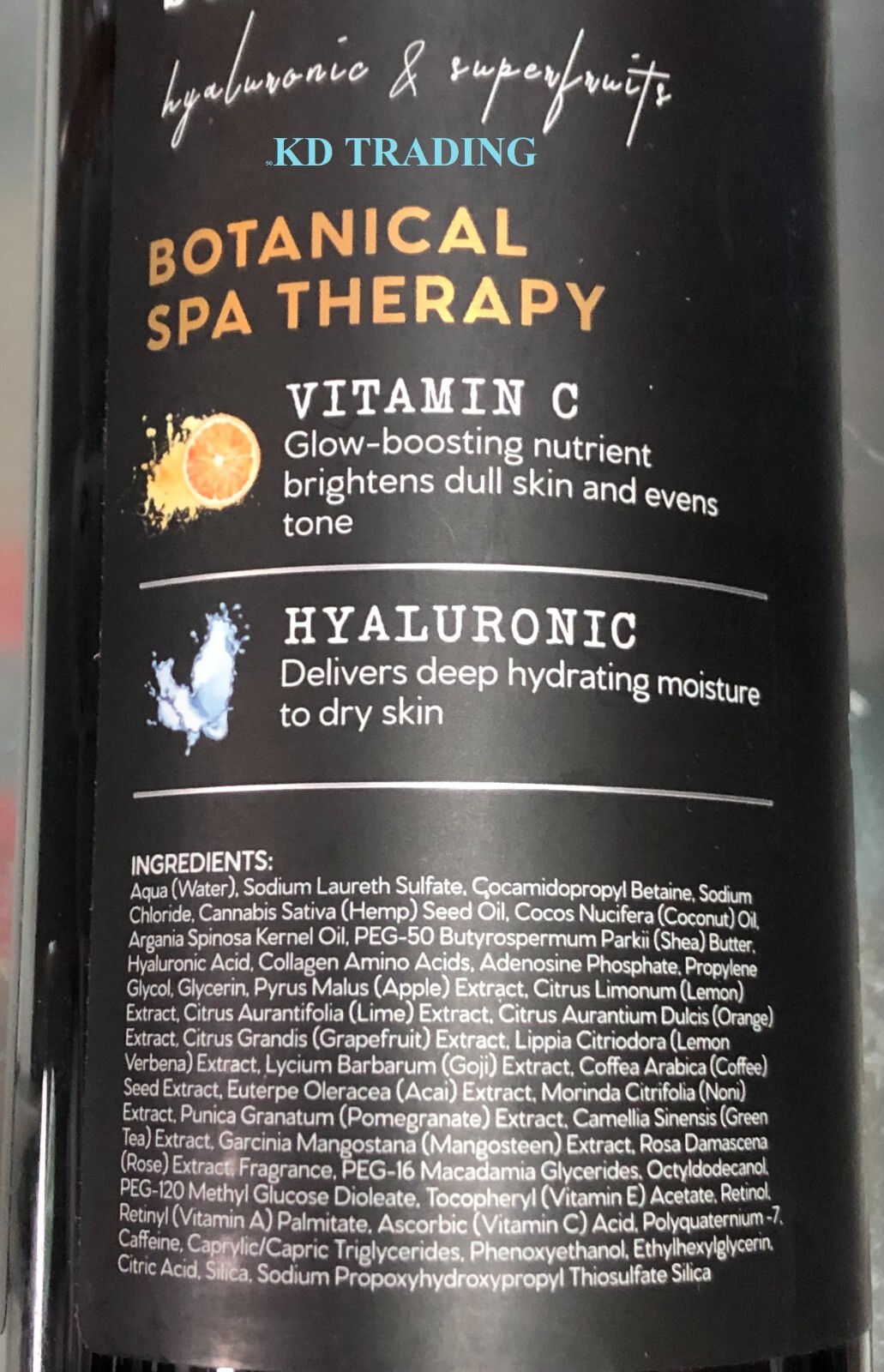 BOTANICAL SPA THERAPY BRIGHTENING VITAMIN C BODY WASH Hyaluronic Superfruit 32oz