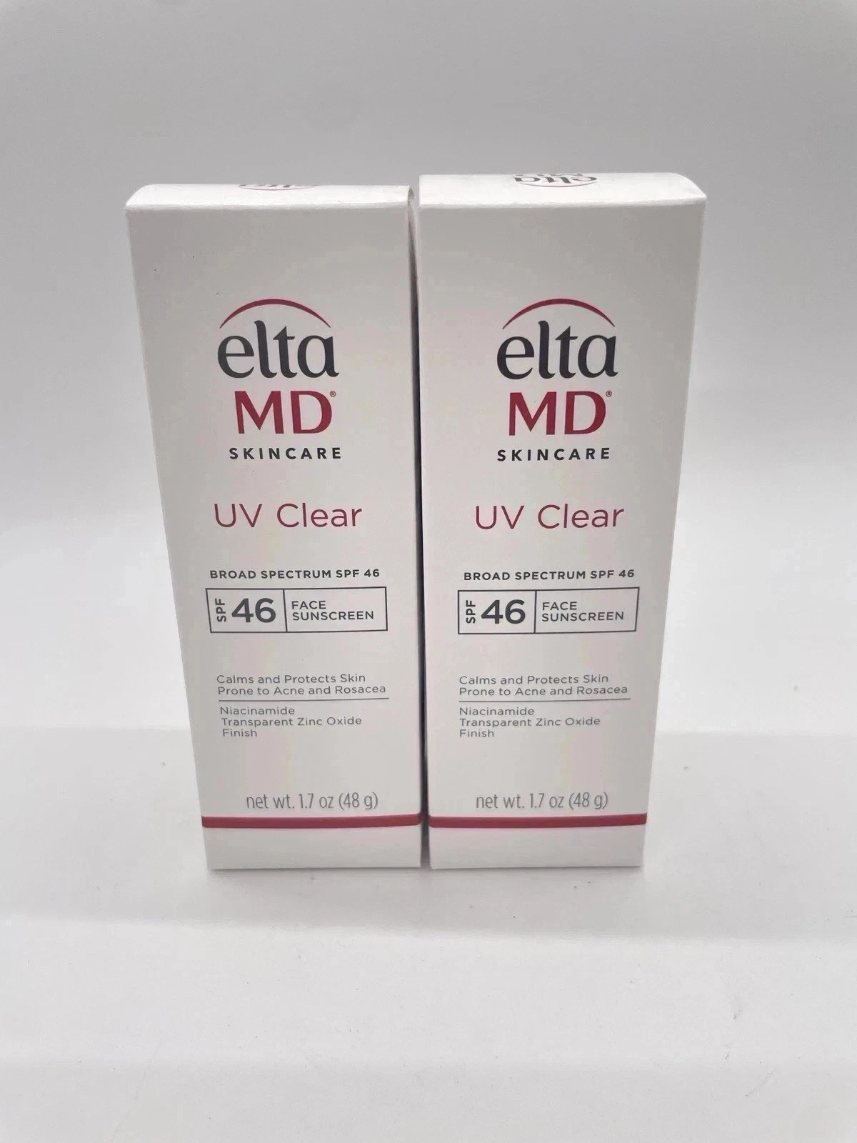 2x EltaMD CLEAR UV non-tinted Broad-spectrum SPF 46 1.7 oz EXP2029 TWIN PACKK!