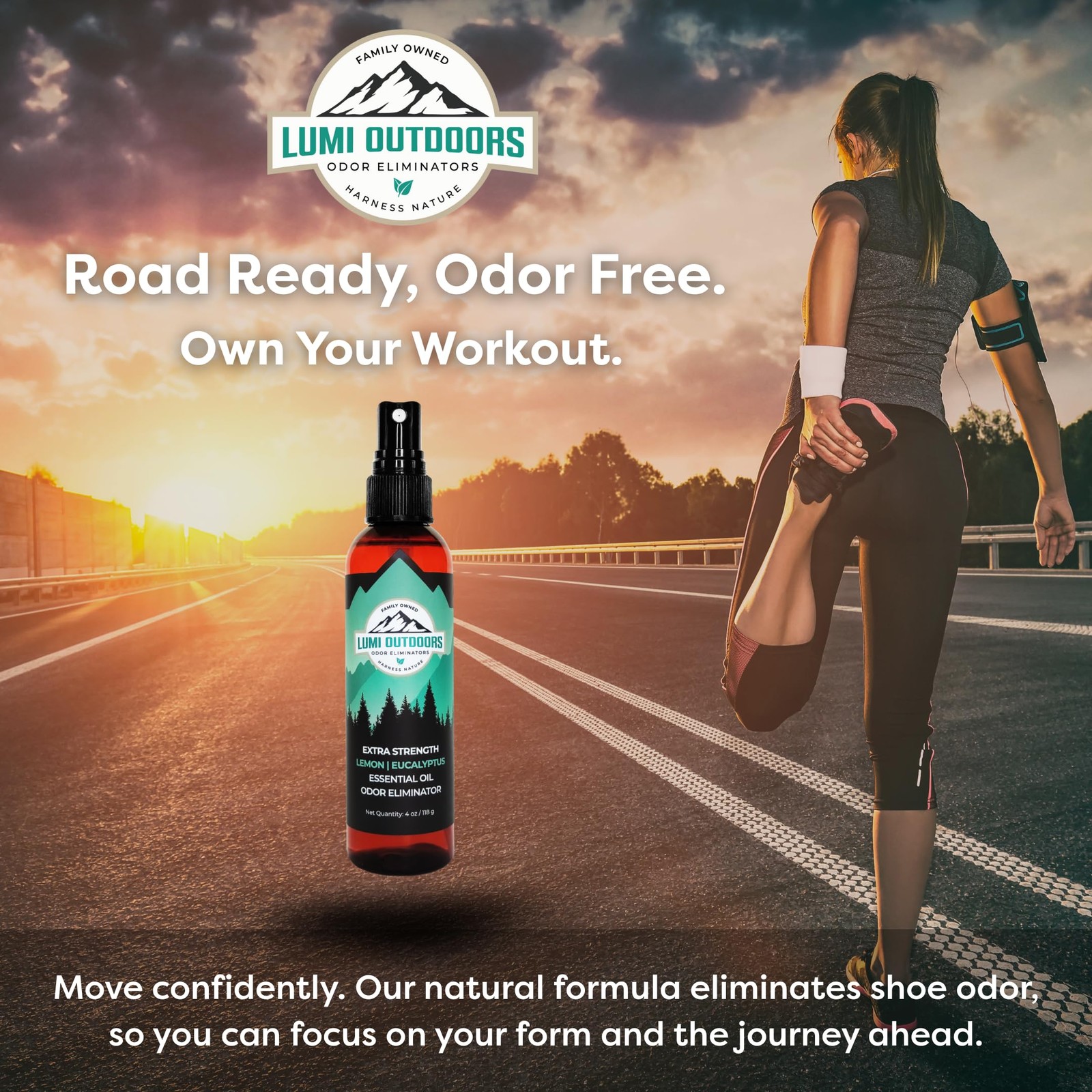Lumi Outdoors Natural Shoe Deodorizer Spray – Odor 4 Fl Oz (Pack of 1)
