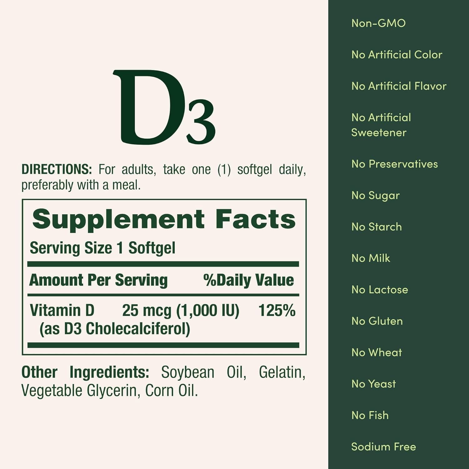 Nature’s Bounty Vitamin D3 1000 100 mg Soft Gels, 120 120 Count (Pack of 1)