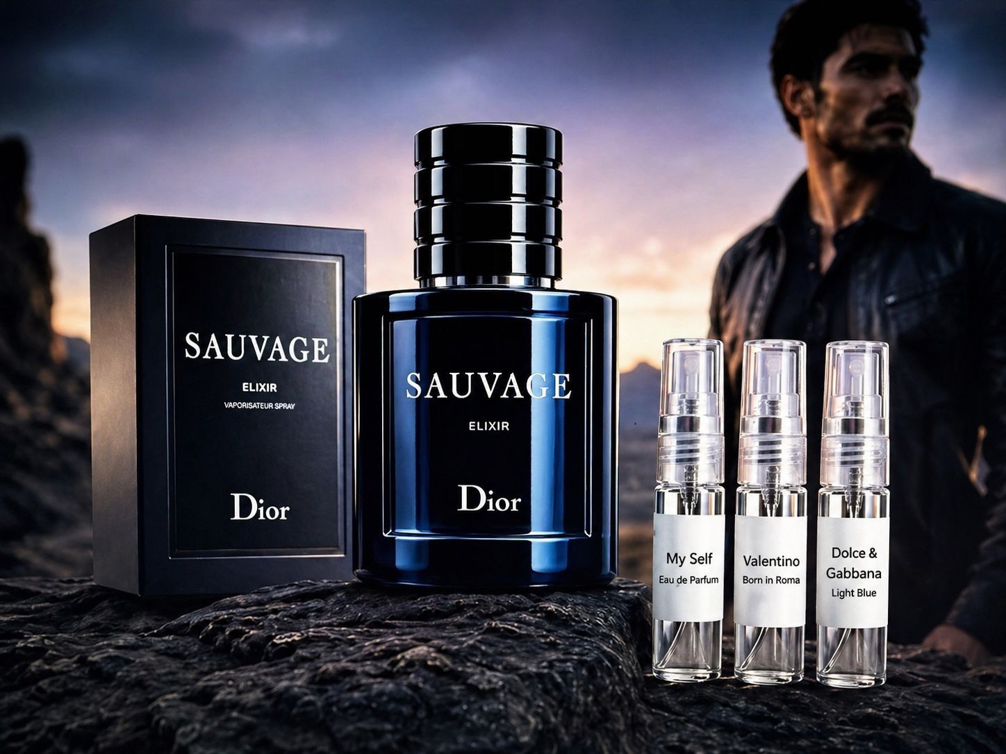 Dior Sauvage Elixir EDP Spray 100ml 3.4oz Men’s Cologne + 3 Fragrance Samples
